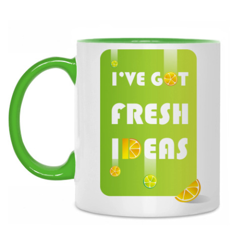 Кружка с принтом Fresh ideas & Unique power