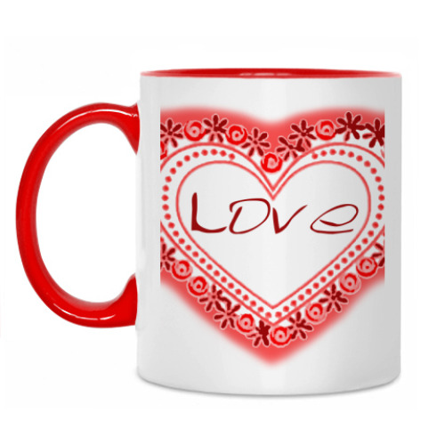 Кружка с принтом Любовь в сердце