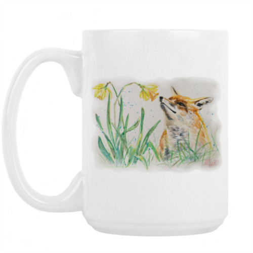 Кружка с принтом Весенняя лиса