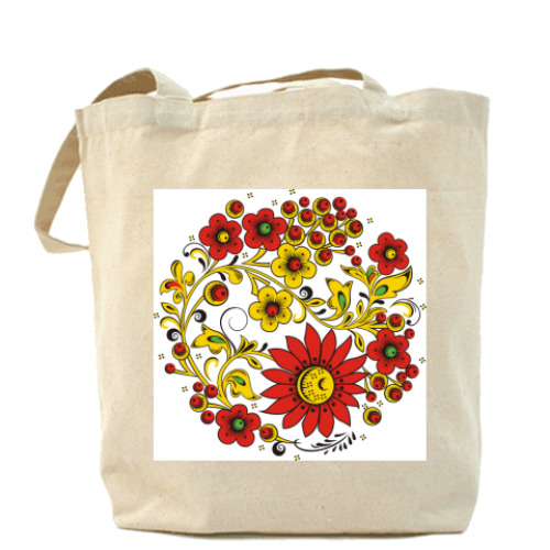 Сумка шоппер с принтом Хохлома