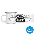 Кружка металлическая белая (круговая запечатка)