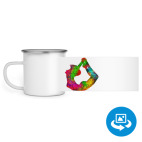 Кружка металлическая белая (круговая запечатка)