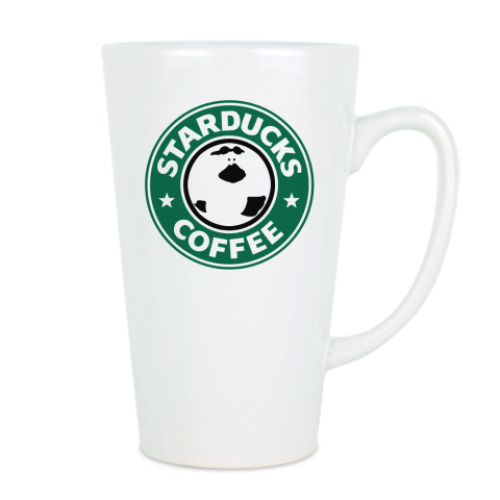 Чашка Латте с принтом Уточка с синим ведром