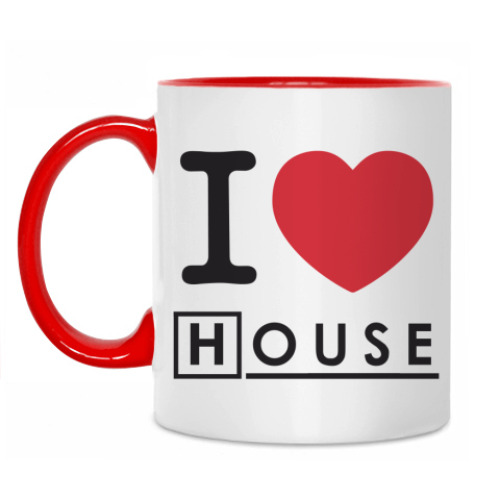 Кружка с принтом I heart House