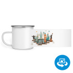 Кружка металлическая белая (круговая запечатка)