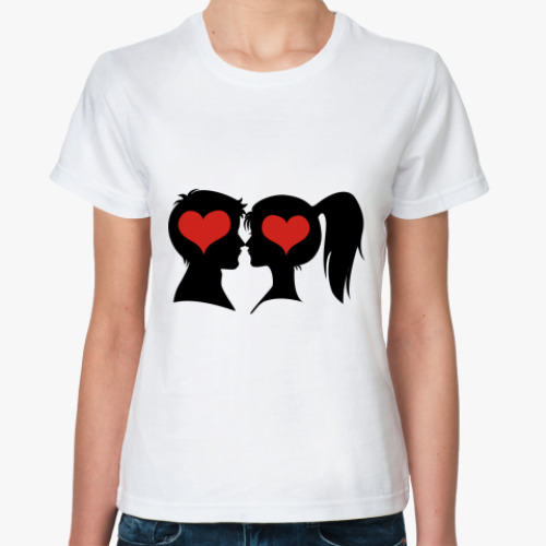 Классическая футболка с принтом силуэты