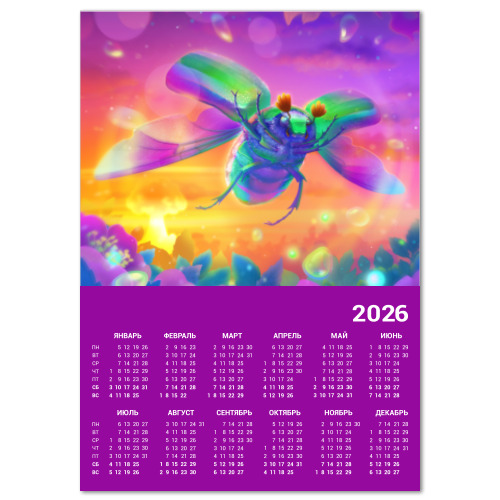 Календарь с принтом Бронзовка