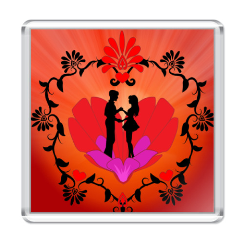 Магнит с принтом Танцующая пара