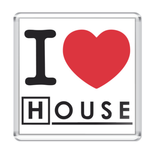 Магнит с принтом I heart House
