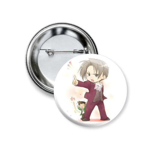 Значок 37мм с принтом Miles Edgeworth