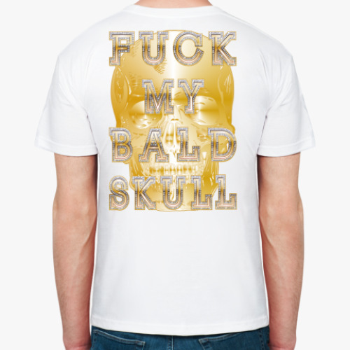 Футболка с принтом FUCK MY BALD SKULL