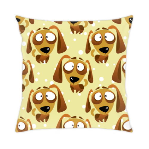 Подушка с принтом Смешные собачки