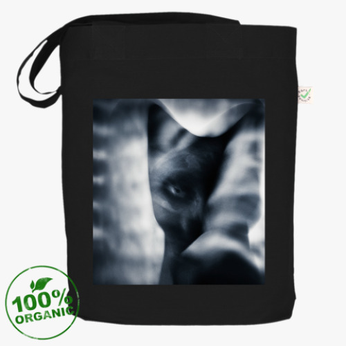 Сумка шоппер с принтом Black cat