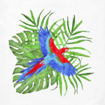 тропический букет с попугаем ара