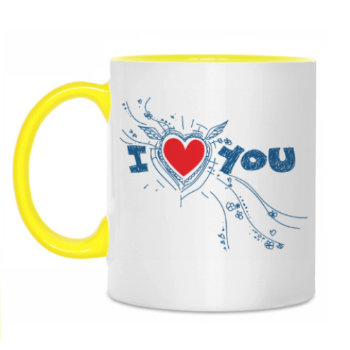 Кружка с принтом I LOVE YOU