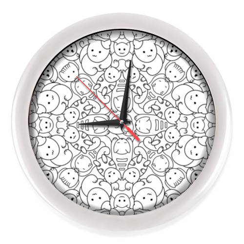 Настенные часы с принтом A bunch of kittens