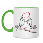 Двухцветная кружка С Днем Святого Валентина