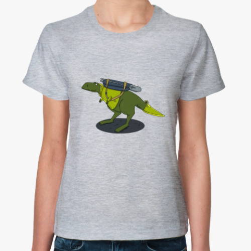 Женская футболка Тираннозавр-путешественник
