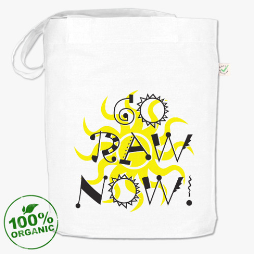 Сумка шоппер с принтом Go Raw Now!