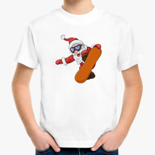 Детская футболка Санта Сноубордист