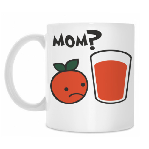 Кружка с принтом Грустный апельсин