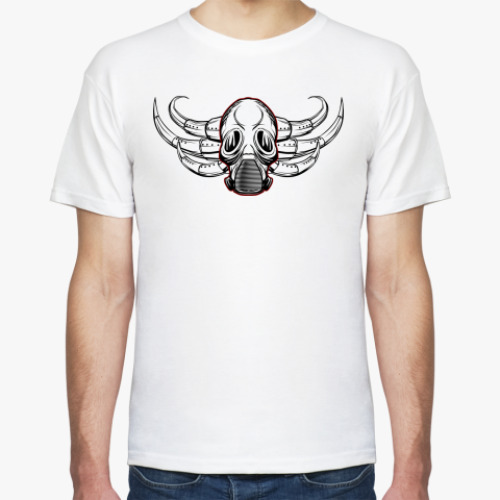 Футболка с принтом противогаз