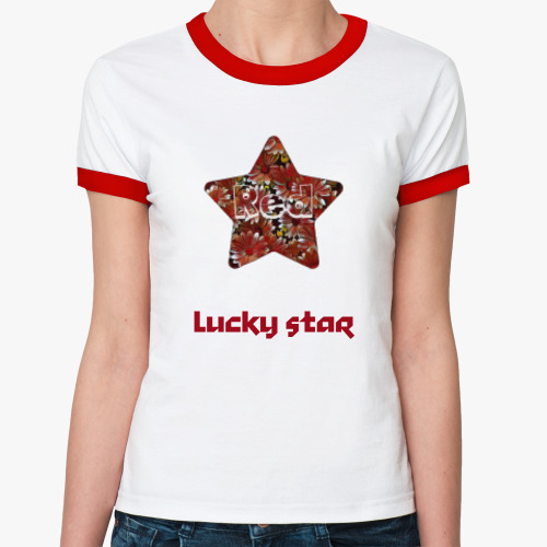 Женская футболка Ringer-T Lucky star