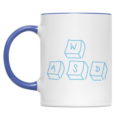 Кружка с принтом WASD