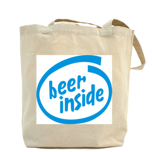 Сумка шоппер с принтом Beer inside