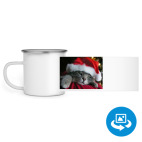 Кружка металлическая белая (круговая запечатка)