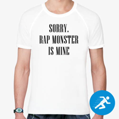 Спортивная футболка с принтом Sorry. Rap Monster is mine