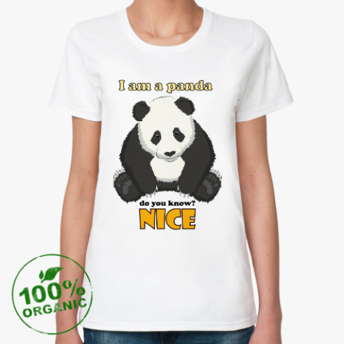 Женская футболка из органик-хлопка Милый Панда