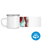 Кружка металлическая белая (круговая запечатка)