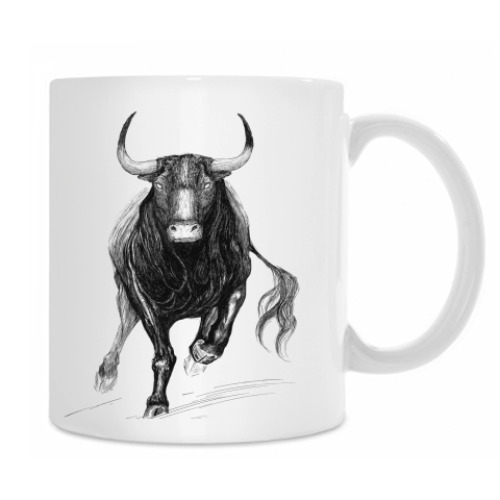 Кружка с принтом Бык. Телец. Taurus.