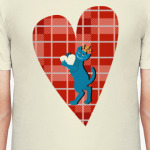 Средневековый кот на клетчатом сердце