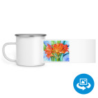 Кружка металлическая белая (круговая запечатка)