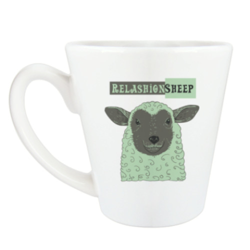 Чашка Латте с принтом Овечка