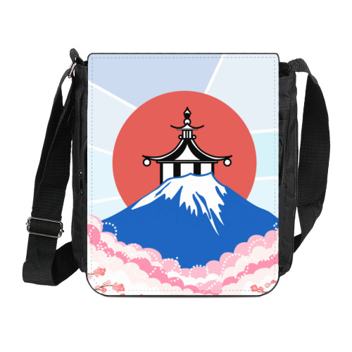 Сумка на плечо (мини-планшет) с принтом Гора Фудзи