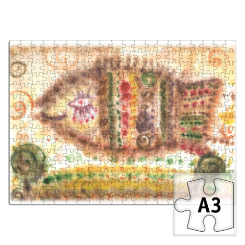 Пазл с принтом Рыба летит