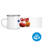 Кружка металлическая белая (круговая запечатка)