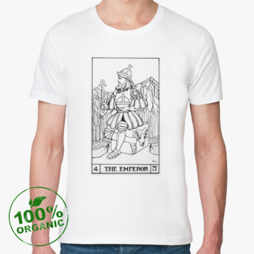 Футболка из органик-хлопка с принтом Карта таро император