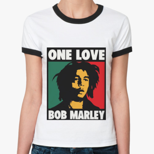 Женская футболка Ringer-T Боб Марли (Bob Marley)