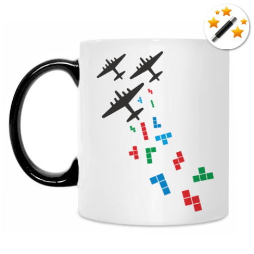 Кружка-хамелеон с принтом Tetris