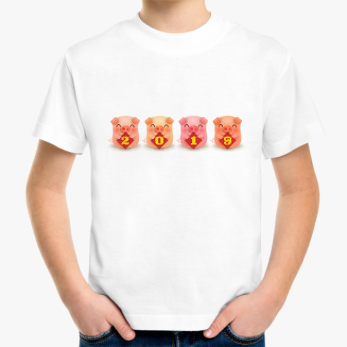 Детская футболка Год свиньи (кабана) 2019