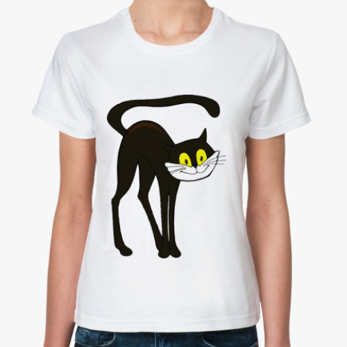 Классическая футболка с принтом Киска