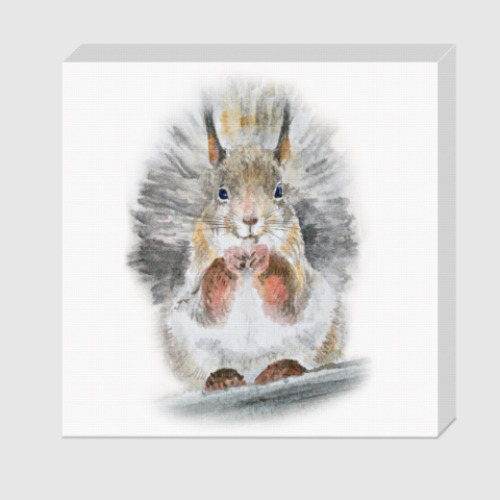 Холст с принтом Белочка!