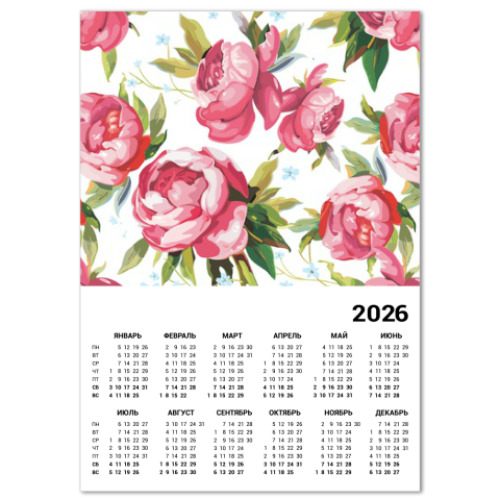 Календарь 'Пионы'