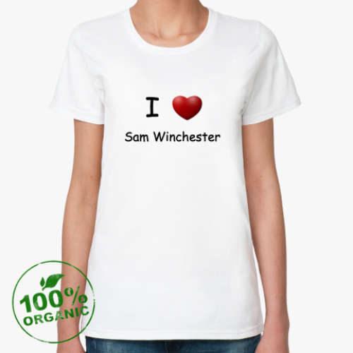Женская футболка из органик-хлопка I Love Sam Winchester