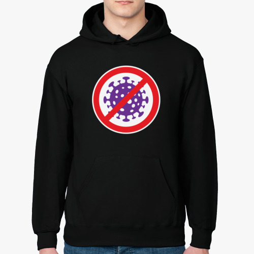 Толстовка худи с принтом Коронавирус Запрещён