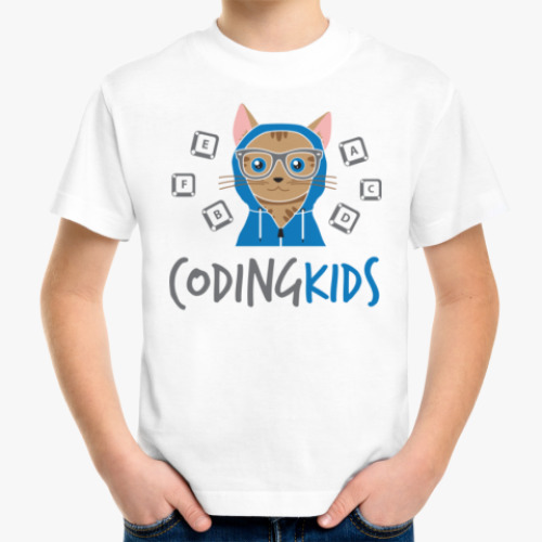 Детская футболка Кот Кодер